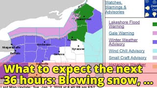 What to expect the next 36 hours: Blowing snow, poor visibility, slick roadways