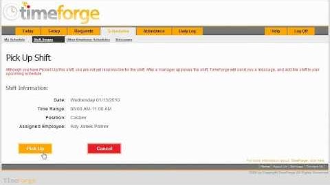 TimeForge University: My TimeForge 203, Pick Up a Shift