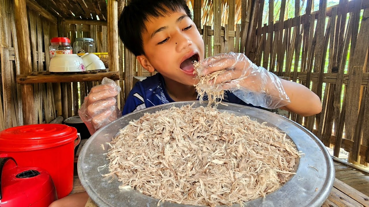 ''How to make floss'' - Nam bought pork to make floss and mixed it with rice to eat very deliciously