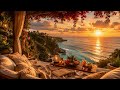 Luxury Tropical Sunset Escape 🌴 Relaxing Ocean Waves & Cozy Cliffside Retreat