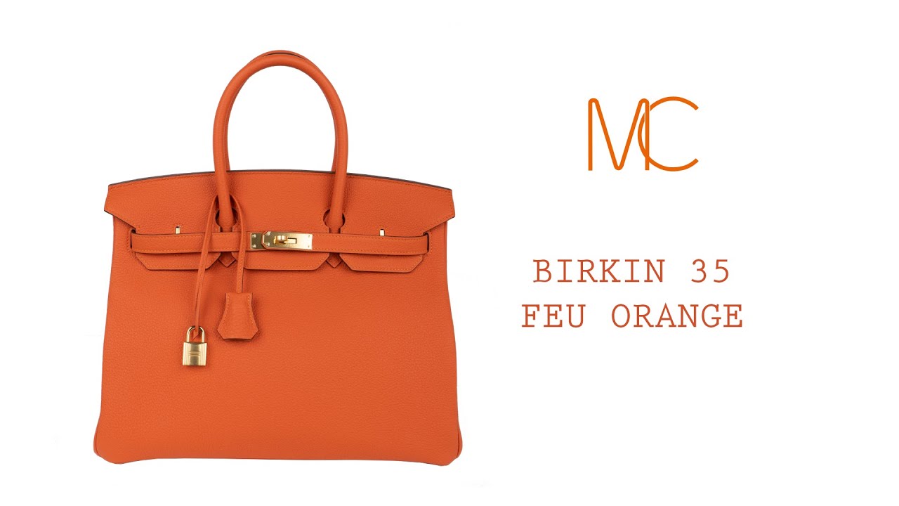 HERMÈS, Orange feu togo leather 'Birkin 35', 2015. - Bukowskis