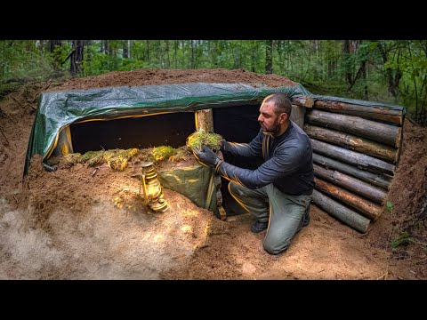 Bury a large dugout, Shelter building, Log cabin underground, building no talking