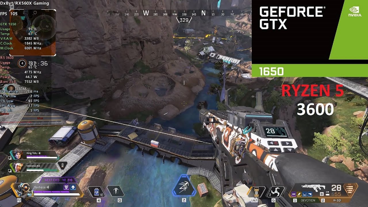 APEX LEGENDS GTX 1650 Ryzen 5 3600 1080p Medium Settings YouTube