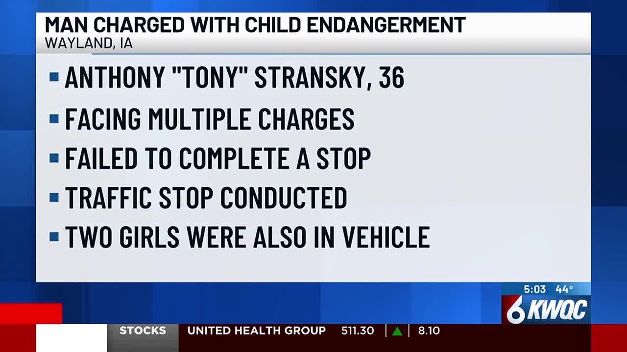 Wayland, Iowa man charged with child endangerment after traffic stop ...