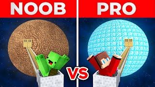 JJ And Mikey NOOB vs PRO Trip To DIRT And DIAMOND Planets in Minecraft Maizen