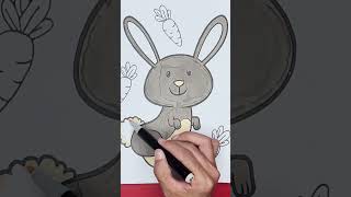 Cute Bunny Drawing with Carrots 🐰🥕 #coloring
