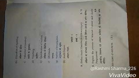 B.com auditing 6th sem question paper