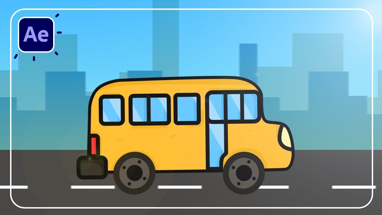 Уроки по созданию мультяшного автобуса в After Effects.
