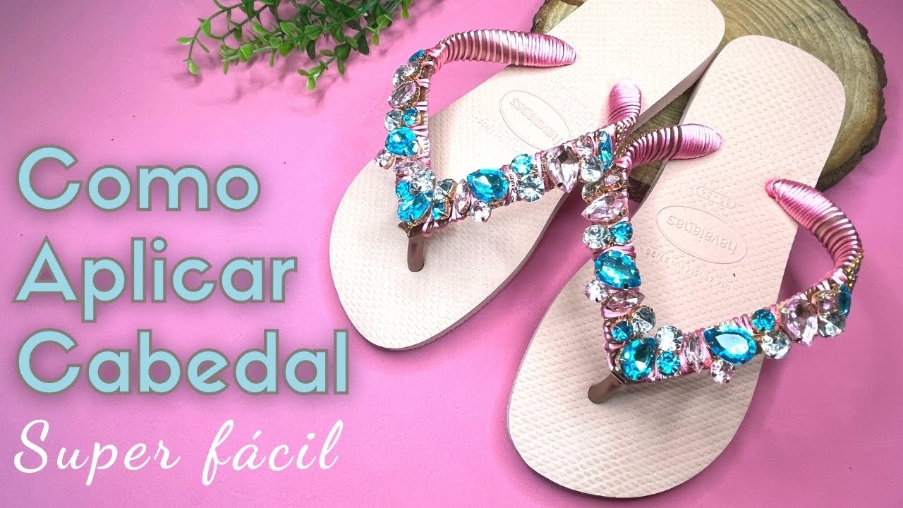 Como Aplicar Cabedal no Chinelo Super Fácil! Diy - Tutorial - passo a passo