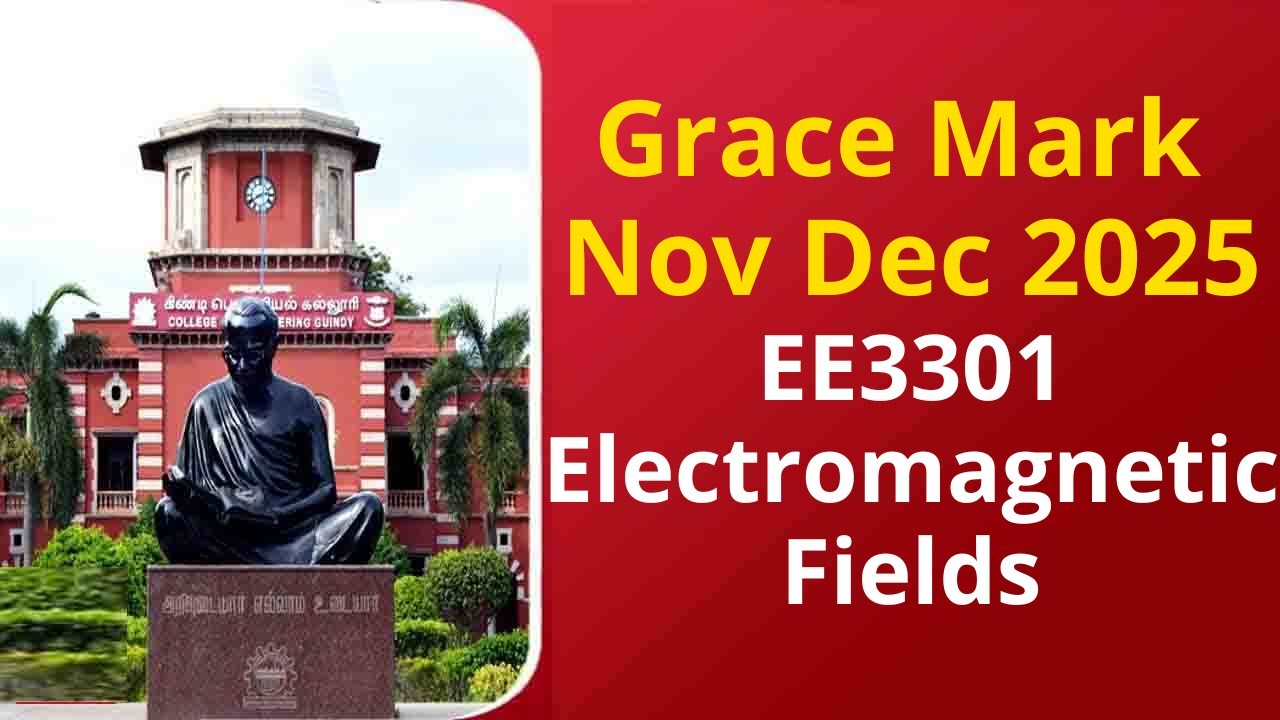 Anna University Grace Mark Nov Dec 2025 EE3301 Electromagnetic Fields