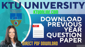 KTU University Thiruvananthapuram Kerala Previous Year Question Paper Free Download I KTUONLINE.COM