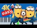 Minions banana song easy piano tutorial 4k