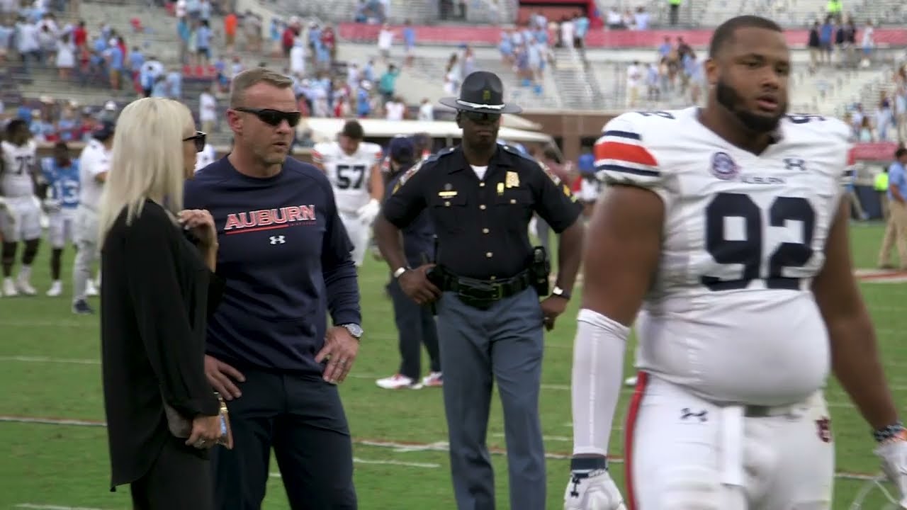 Bryan Harsin, Auburn players leave the field following 48-34 loss to Ole Miss