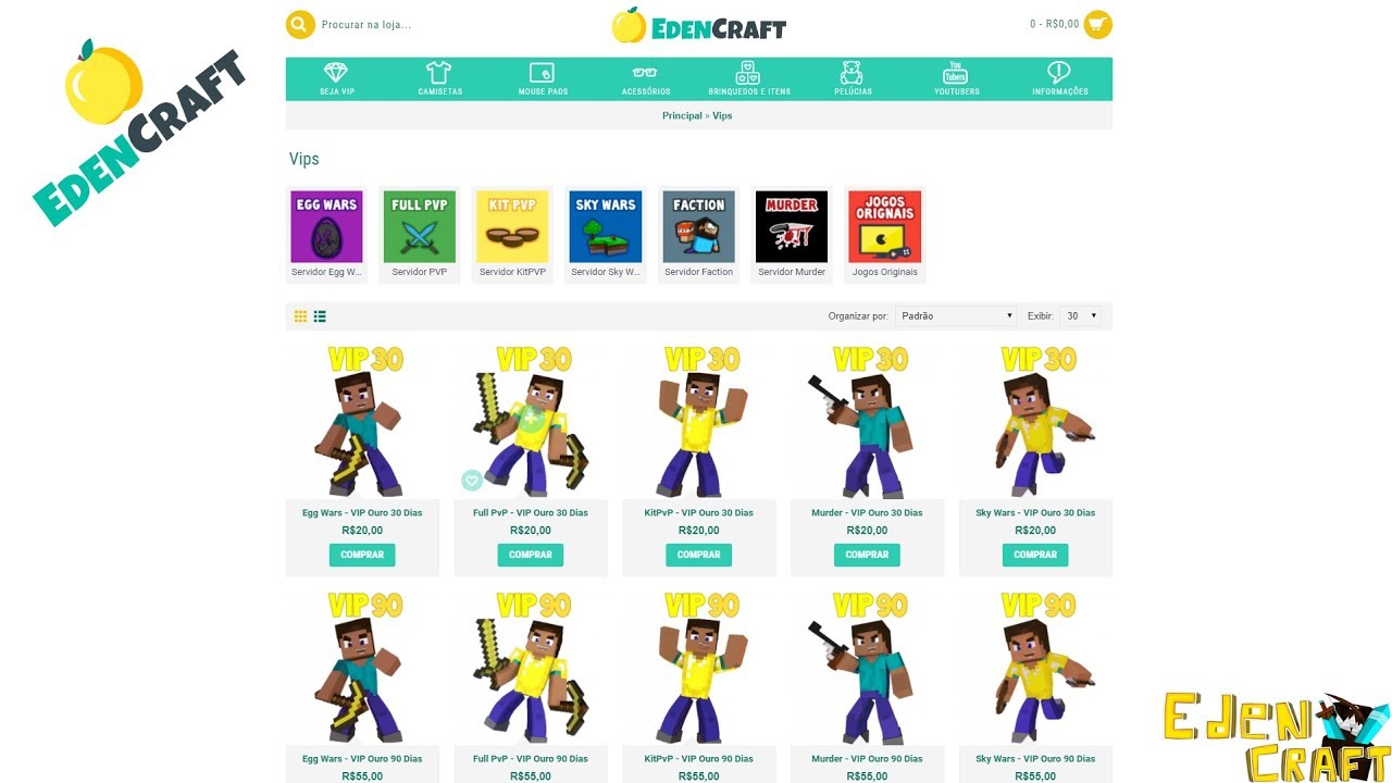 COMO COMPRAR VIP VIA BOLETO/CARTÃO/DEPÓSITO - SERVER MINECRAFT ...