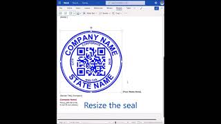 How to Stamp digital company seal(with QR Code) on WORD document?