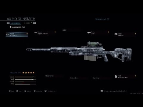 Cod Modern Warfare Ax50 Sniper Rifle All Attachments In Gunsmith Youtube Cod Modern Warfare Ax50 Sniper Rifle All Attachments In Gunsmith Youtube