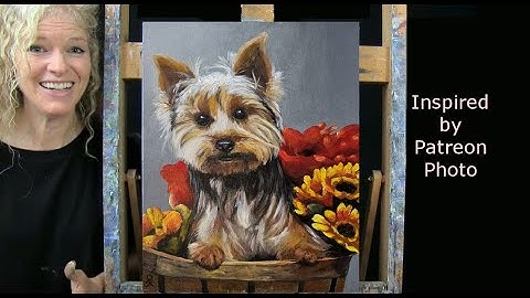 Learn How to Draw & Paint with Acrylics "CUTE AUTUMN DOG"-Easy Acrylic Lesson-Paint and Sip at Home