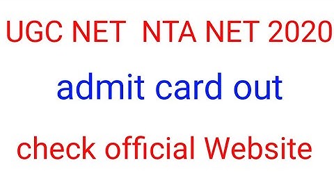 ugc net 2020 admit card || nta net 2020 admit card || professor advice