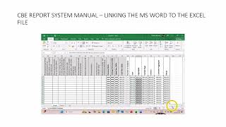CBE REPORT SYSTEM MANUAL – LINKING THE FILES