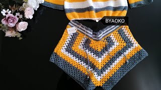 HOW TO CROCHET SHORTS | GRANNY SQUARE CROCHET SHORTS