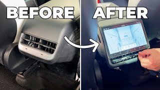 Tesla Model Y 2022 Rear Screen Install: AC, Music, and CarPlay for Back Seat