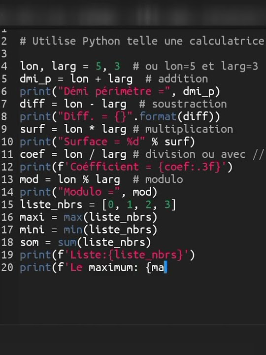 Python: utiliser python comme une calculatrice - #3 - YouTube