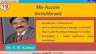 Celebrity 19.  Ms-Access -  Switch board (Creating Menus in Ms-Access) Wealth