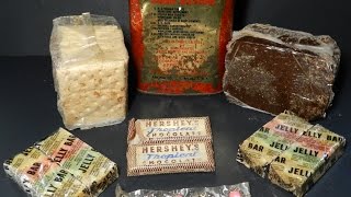 Eating 45 Year Old MRE US Coast Guard Survival Emergency Ration 1969-1970 Hersheys Tropical Bar