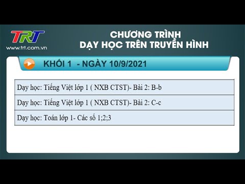 Video Chương trình dạy học trên truyền hình: Khối 1 - Ngày... - youtube