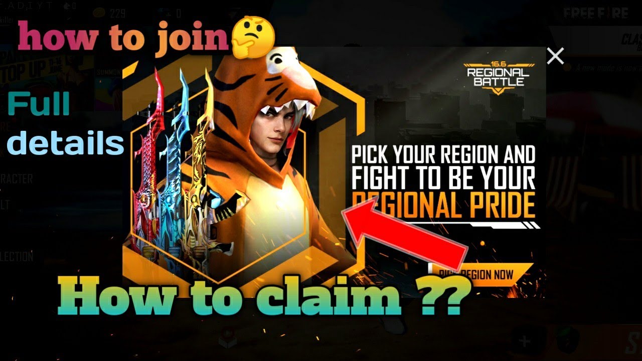 How to participate in regional battle event in free fire🤔/ regional battle event full details