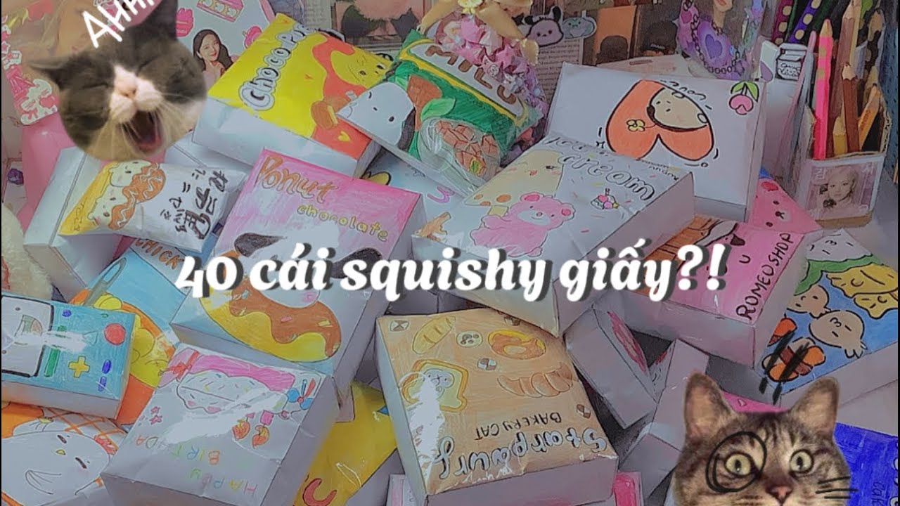 Gói hàng squishy giấy || Đơn khủng 40 cái??! // Mở full vollum cho chill ae nhée💗🎉😉