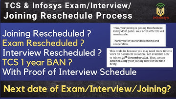 TCS & Infosys Exam/Interview/Joining Reschedule Process | Screenshot proof