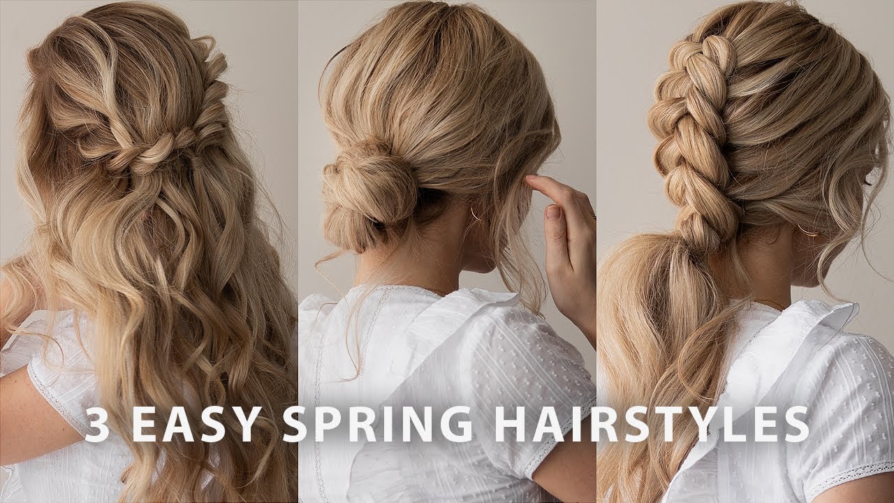 EASY BRAIDED PONYTAIL HAIRSTYLE SPRING  Wedding Bridal Long Hair   YouTube