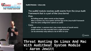 Celebrity Threat Hunting On Linux And Mac With Auditbeat System Module - Aaron Jewitt Net Worth