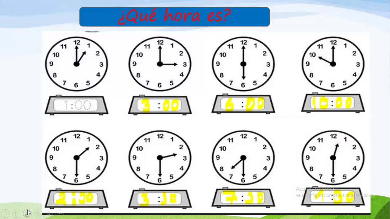 Actividades con el reloj