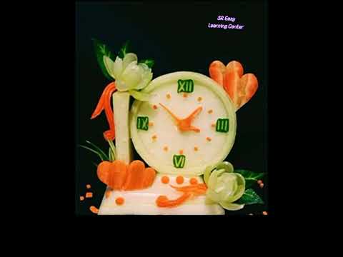 #clock #fish #guitar #yatch make beautiful things #vegetableart #vegetablecarving #vegetablegarnish