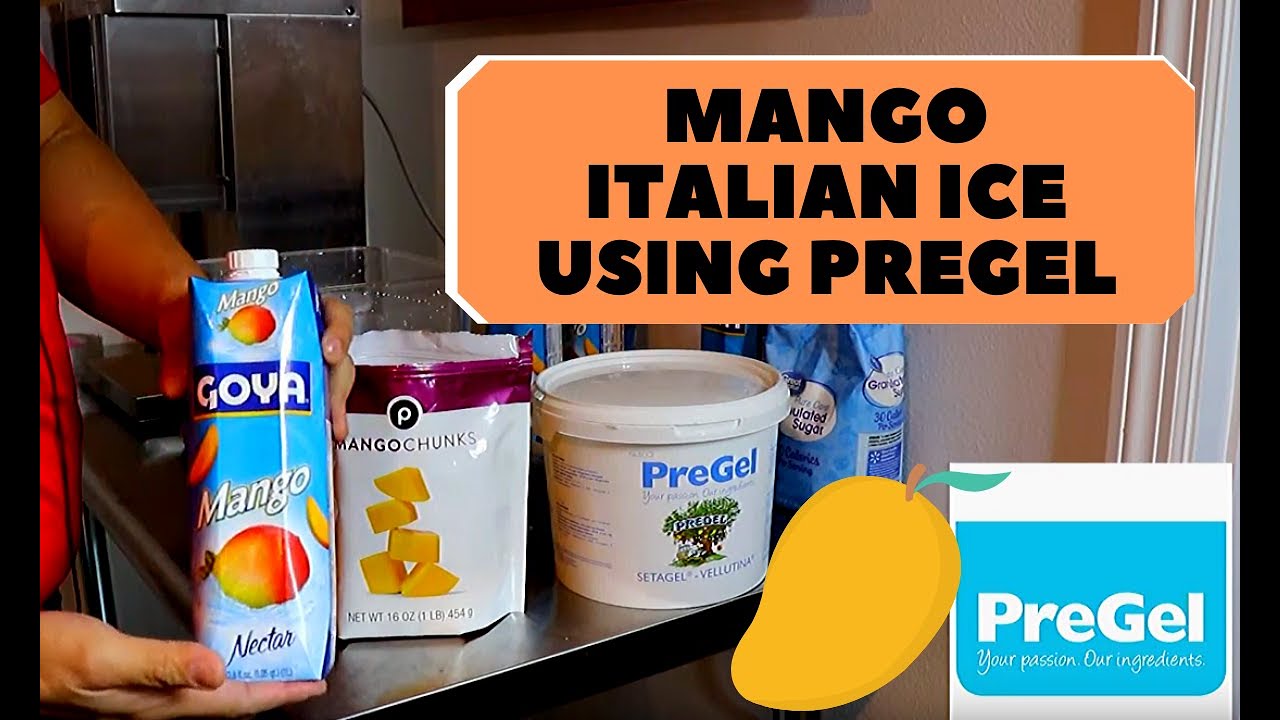 Mango Italian Ice With PreGel and fruit juices and Electro Freeze
