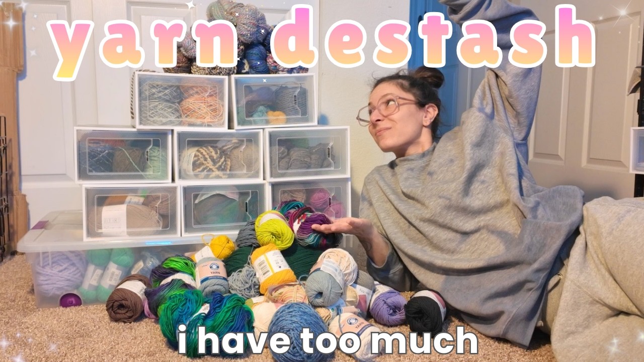 🧶 end of year yarn destash! purging my commercial & handpsun yarn | selling it all