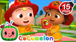 wheels big red fire truck cocomelon nursery rhymes babies
