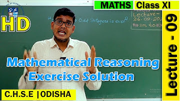 Mathematical Reasoning | Lecture 9 | Elements of Mathematics | +2 Science Online Class | CHSE Odisha
