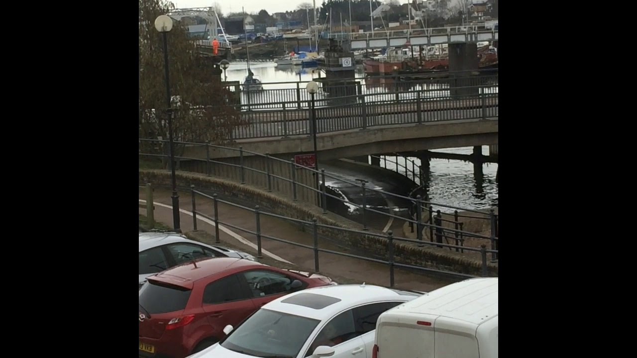 Watching 3 Bridges Going Up For A Boat To Go Through The Lock In Oulton Broad