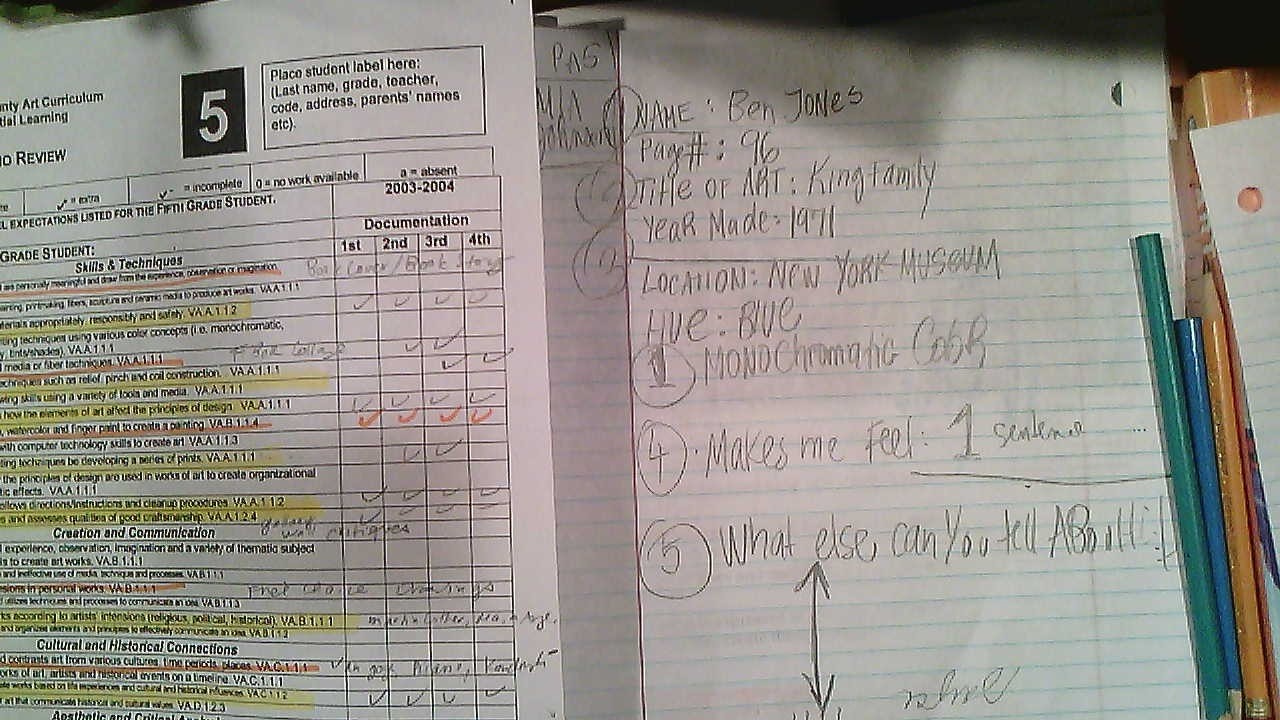 Monochromatic Art Lesson With Standards and Assignments