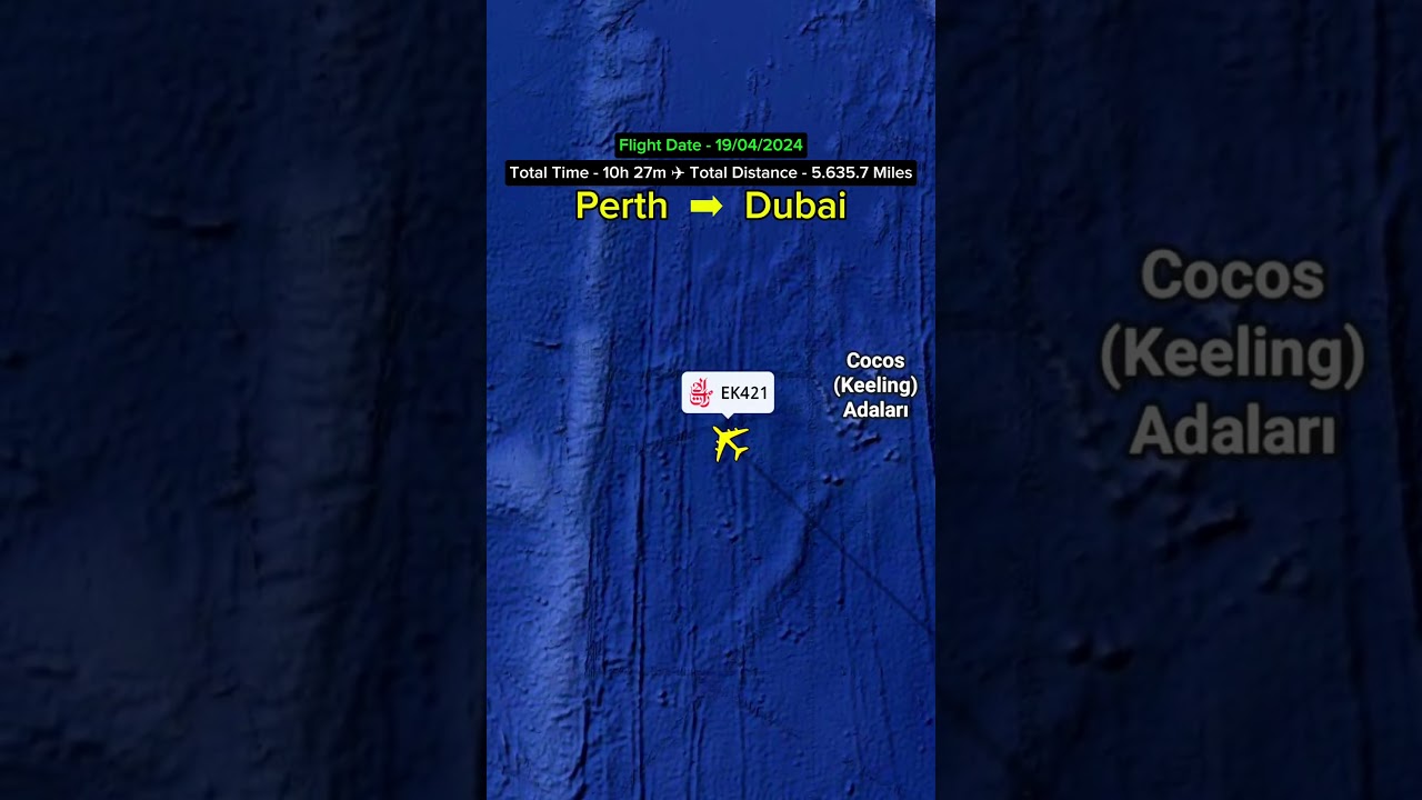 Perth To Dubai Flight Route 