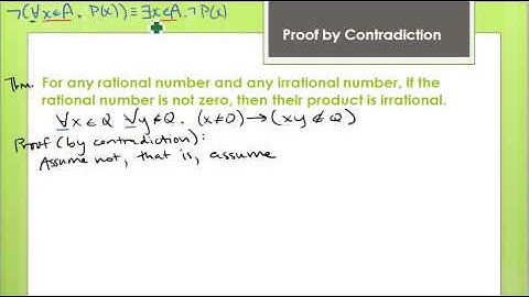 CSE 20: Proof by contradiction example (using rational and irrational) - (Pt. 1)