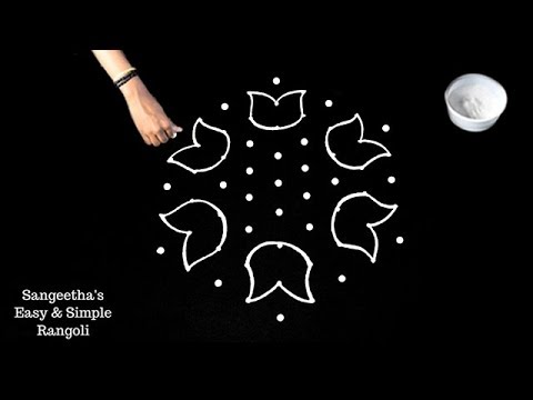 Easy Kolam With 9X5 Dots ☆ Simple Rangoli ☆ Pongal Kolam ☆ Muggulu Designs ☆ Easy & Simple Rangoli