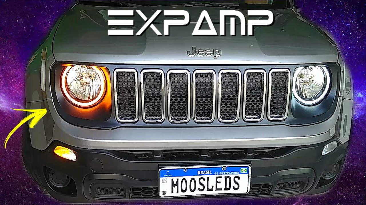 EXPAMP ARGOLA COM SETA DE LED ANGEL EYES JEEP RENEGADE, MAIS UMA INSTALAÇÃO PERFEITA SEM INFILTRAÇÃO