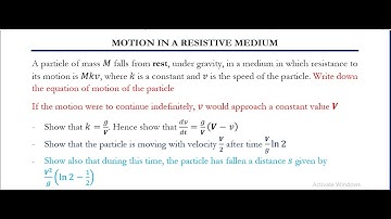 MOTION IN A RESISTIVE MEDIUM - EAST REGIONAL MOCK 2023 0765 PAPER 3