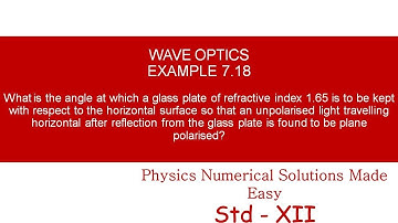 STANDARD XII  - WAVE OPTICS - EXAMPLE 7.18