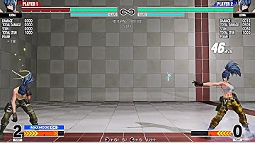KOF XV:  LEONA (2nd position) corner 4 bar stun combo