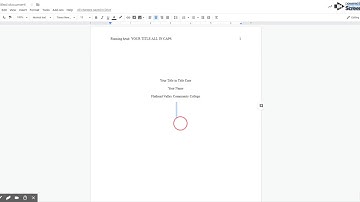 Formatting an APA-Style Paper in Google Docs (APA 6th edition)